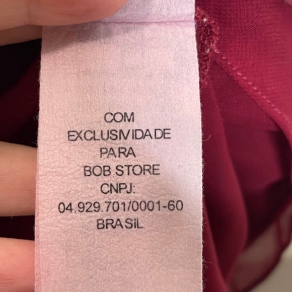 BOBSTORE | Red Spaghetti Strap Camisole with Black Lace Trim | Size PS - Picture 9 of 11